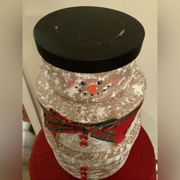 Snowman stacking boxes, great for storing & easy setup at Christmas & Oh so Cute - Picture 3 of 7